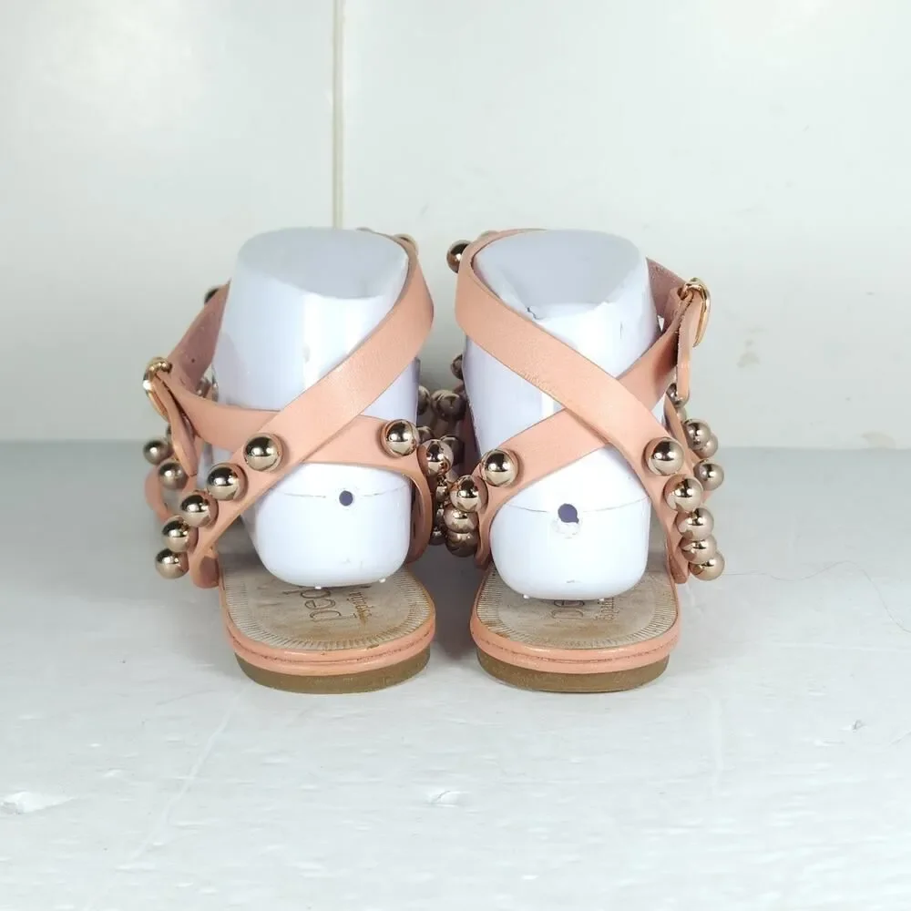 Pedro Garcia Women's Enrica EU39 US8,5 Pink Leather Studded Embellished Sandals